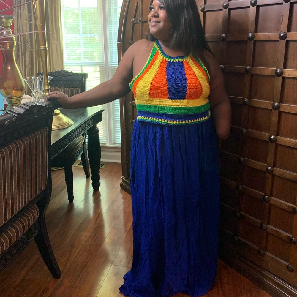 Halter maxi dress. Never worn but no tags